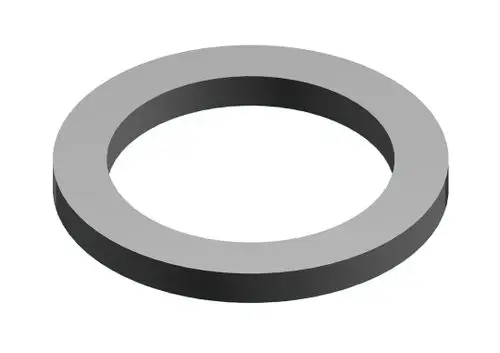 Graue Dichtscheibe von Bosch mit kreisförmigem Design und mittigem Loch. Ideal für verschiedene Anwendungen im Maschinenbau oder in der Automobilindustrie.